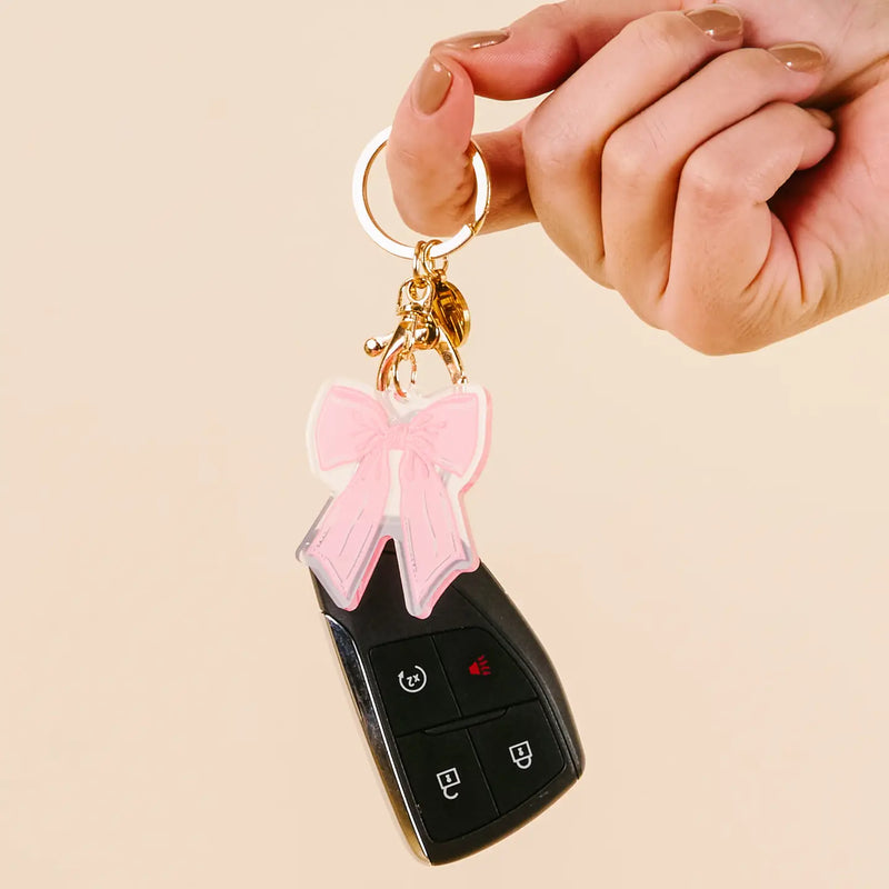 Acrylic Keychain Bow Pink