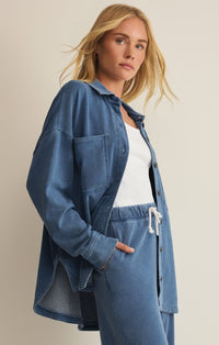 All Day Knit Denim Jacket Calypso Blue Indigo