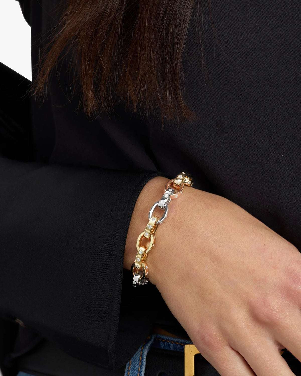Ashley Chain Link Bracelet in Two Toned