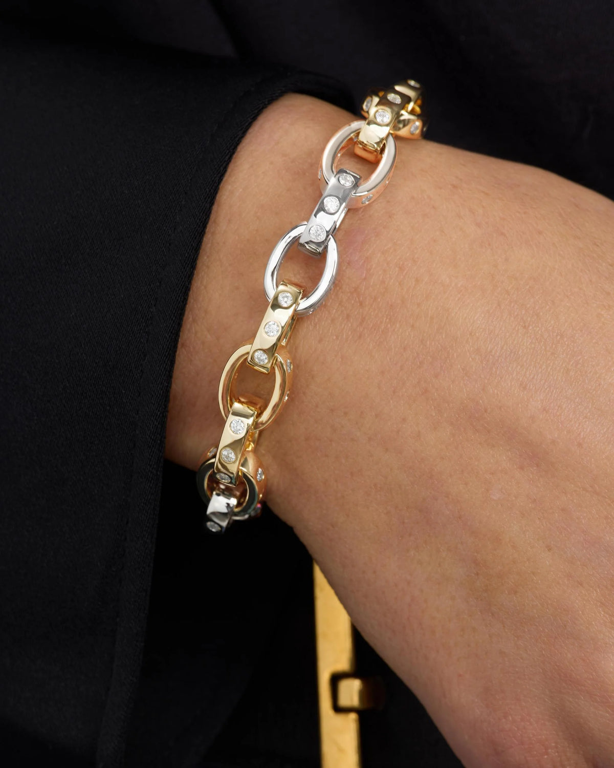 Ashley Chain Link Bracelet in Two Toned