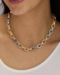 Ashley Chain Link Necklace in Two Toned