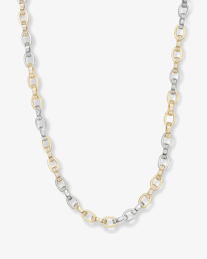 Ashley Chain Link Necklace in Two Toned