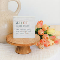 Aunt Definition Small Talk Sign
