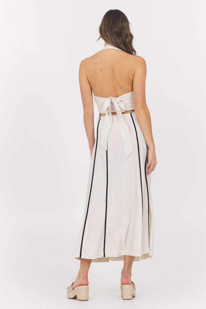 Earthy Sand Linen Blend Halter Top-FINAL SALE