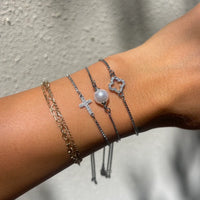 Brooks Silver Slider Bracelets Crystal Flora