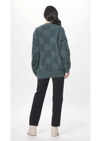 Evergreen Tonal Checkered Cardigan