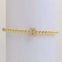 Pave Stretch Initial Bracelet