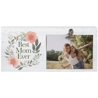 Best Mom Floral Wreath Picture Frame