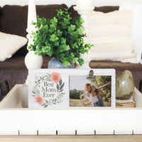 Best Mom Floral Wreath Picture Frame