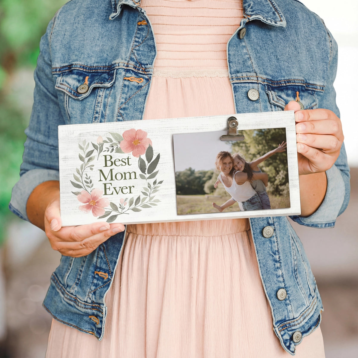 Best Mom Floral Wreath Picture Frame