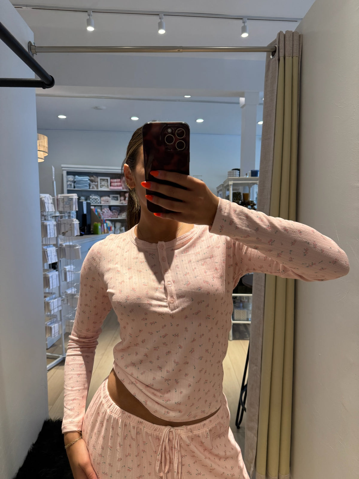 Better Off Ditsy Long Sleeve Top Rosewater