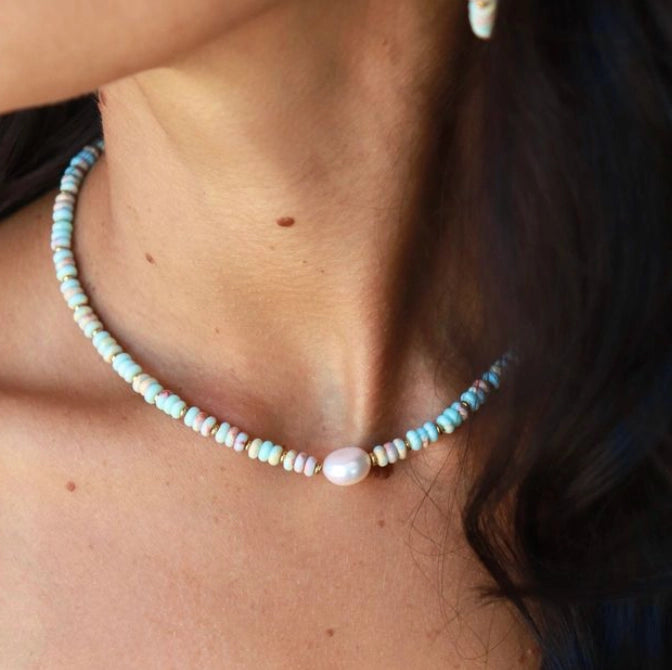 Equestrian Bit Natural Stone Necklace