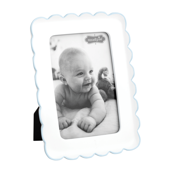 Blue Scalloped Resin Frame