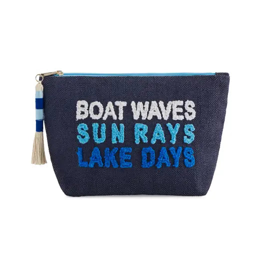 Boat Waves Sun Rays Lake Days Zip Pouch
