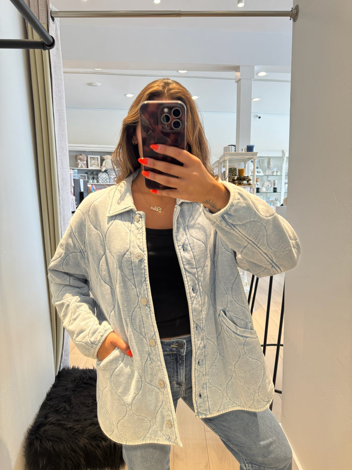 Boulder Knit Denim Jacket Washed Indigo
