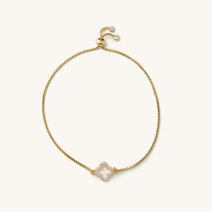 Crystal Flora Slider Bracelet in Gold