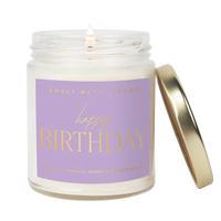 Happy Birthday Gold Foil Candle