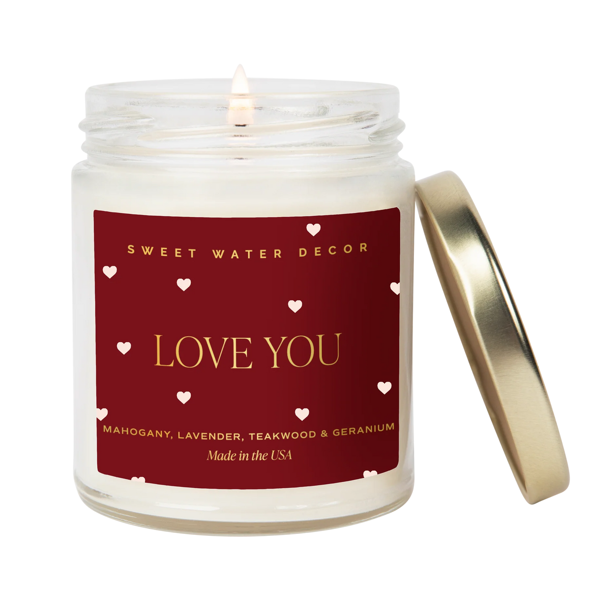 Love You Hearts Soy Candle