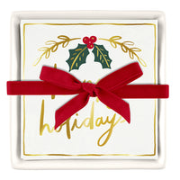 Ceramic Holiday Napkin Tray