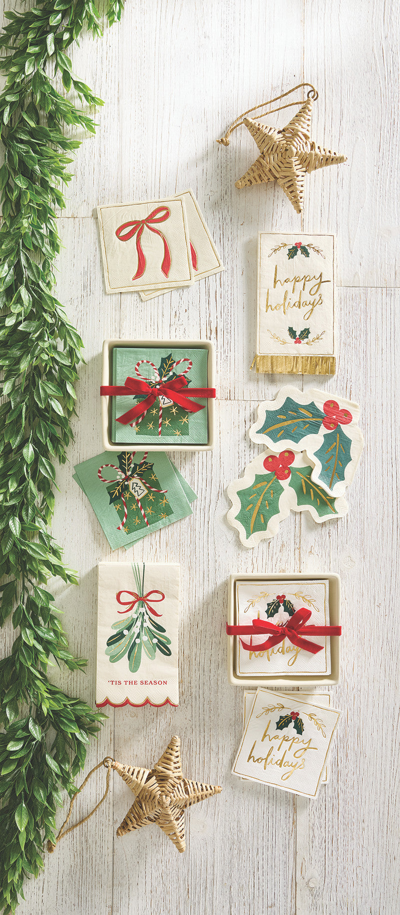 Ceramic Holiday Napkin Tray