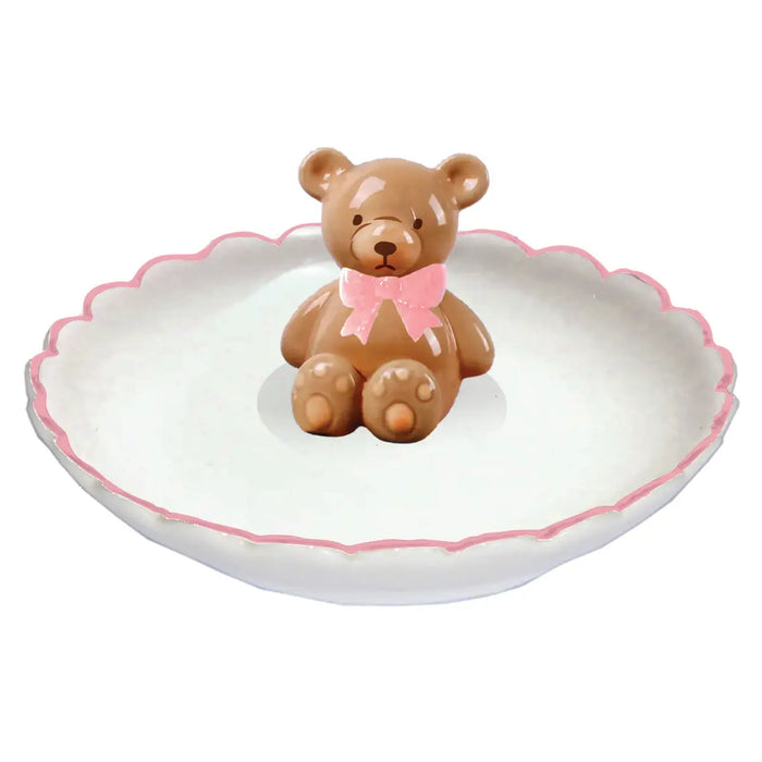 Ceramic Trinket Tray Teddy Bear Trinket Dish