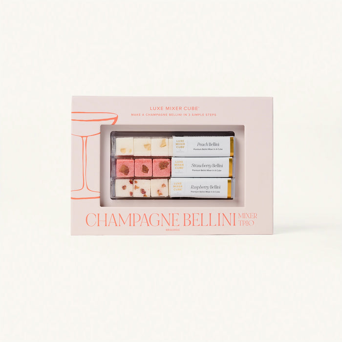 Champagne Bellini Mixer Trio, Strawberry & Raspberry