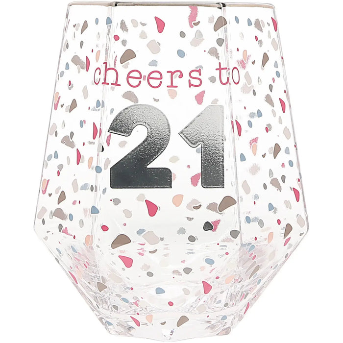 Cheers to 21 Geometric Glass