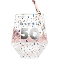 Cheers to 50 Geometric Glass