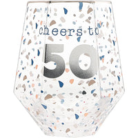 Cheers to 50 Geometric Glass