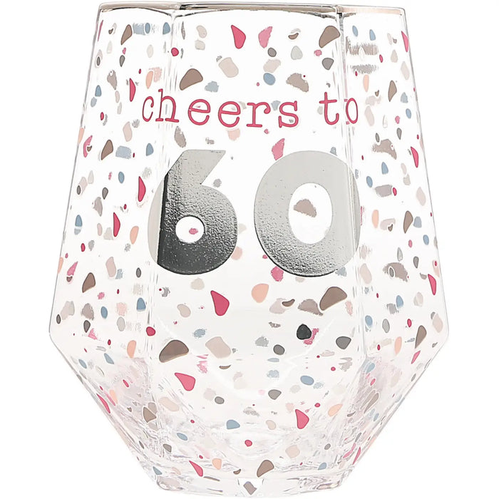 Cheers to 60 Geometric Glass