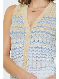 Chevron Stripe Knit Vest