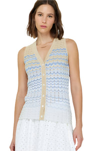 Chevron Stripe Knit Vest