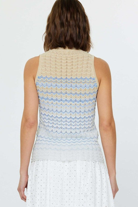 Chevron Stripe Knit Vest