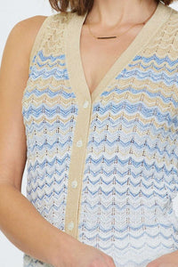 Chevron Stripe Knit Vest