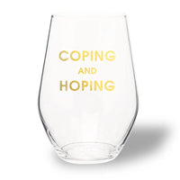 Coping and Hoping Stemless Wine Glass