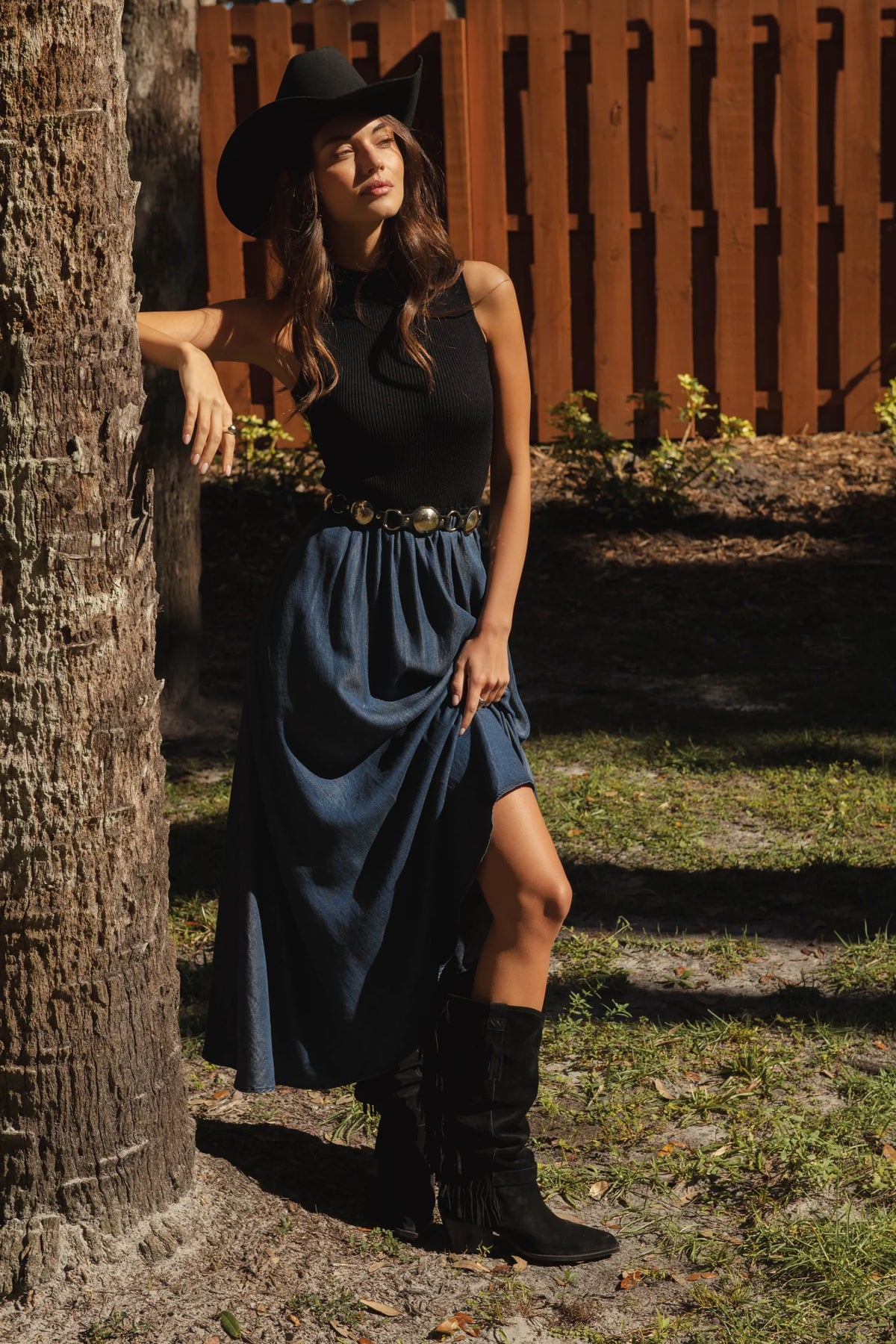 Mock Neck Mixed Media Dress