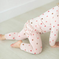 Cozy Romper with Ruffles Mini Hearts