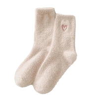 Cute Heart Fuzzy Plush Socks