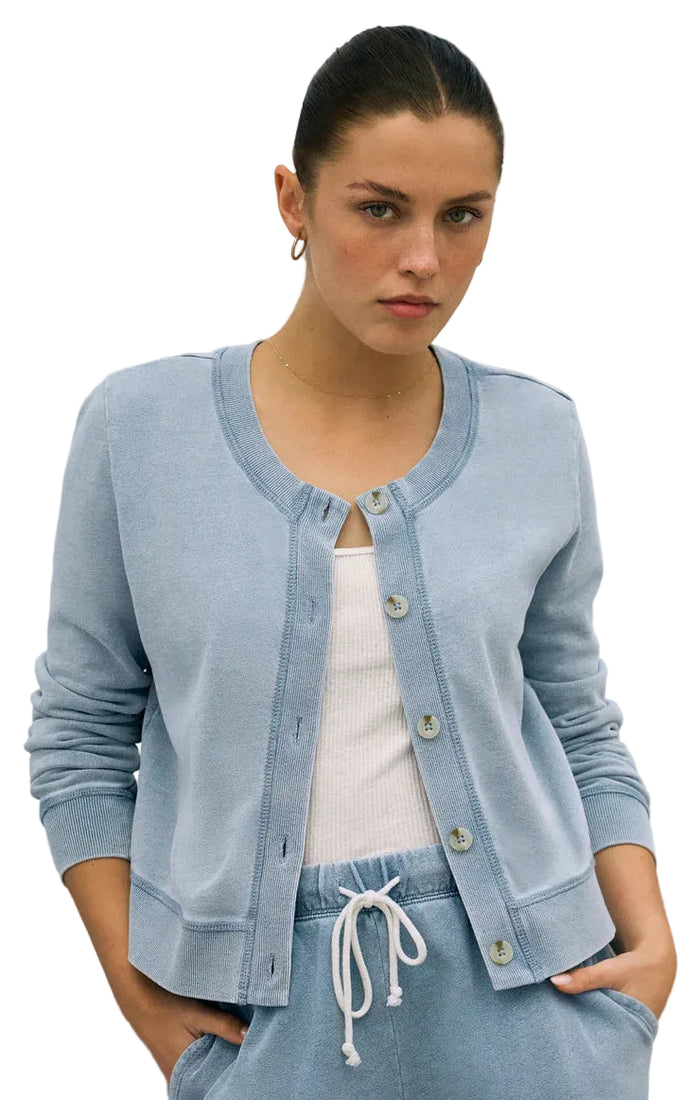 Daily Knit Denim Cardigan Ocean Air Indigo