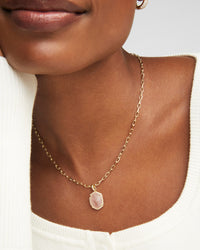 Daphne Pave Frame Pendant Necklace- Give Back Style