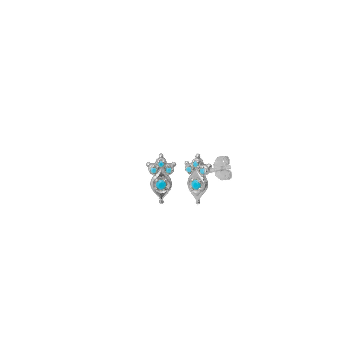 Grace Turqoise Studs Silver