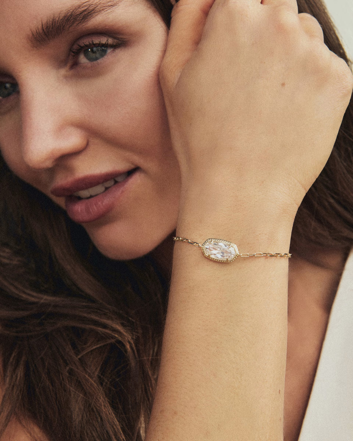 Elaine Luxe Chain Bracelet White