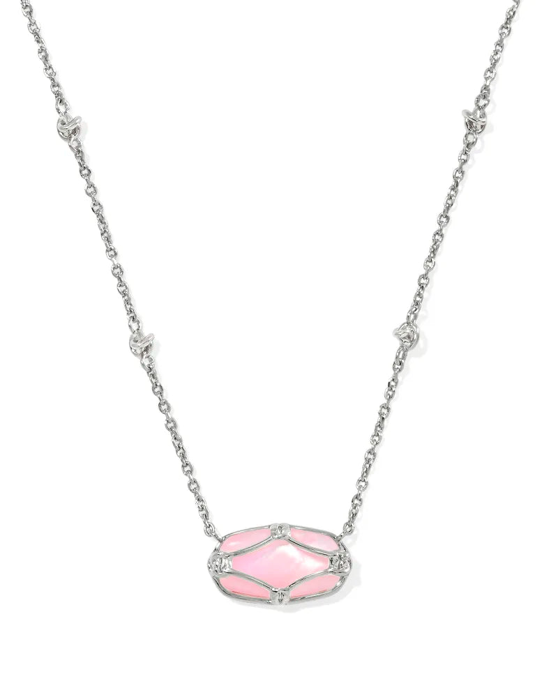 Elisa Lattice Frame Short Pendant Necklace