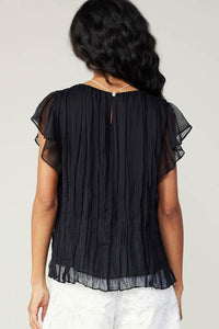 Flutter Sleeve Crinkle Top