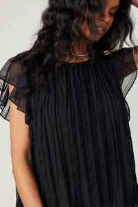 Flutter Sleeve Crinkle Top