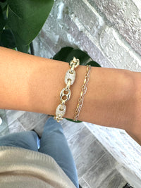 Bailey Pave Chain Bracelet in White Crystal