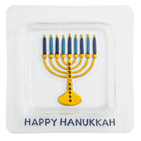 Fused Glass Menorah Plate