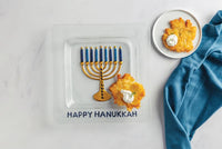 Fused Glass Menorah Plate