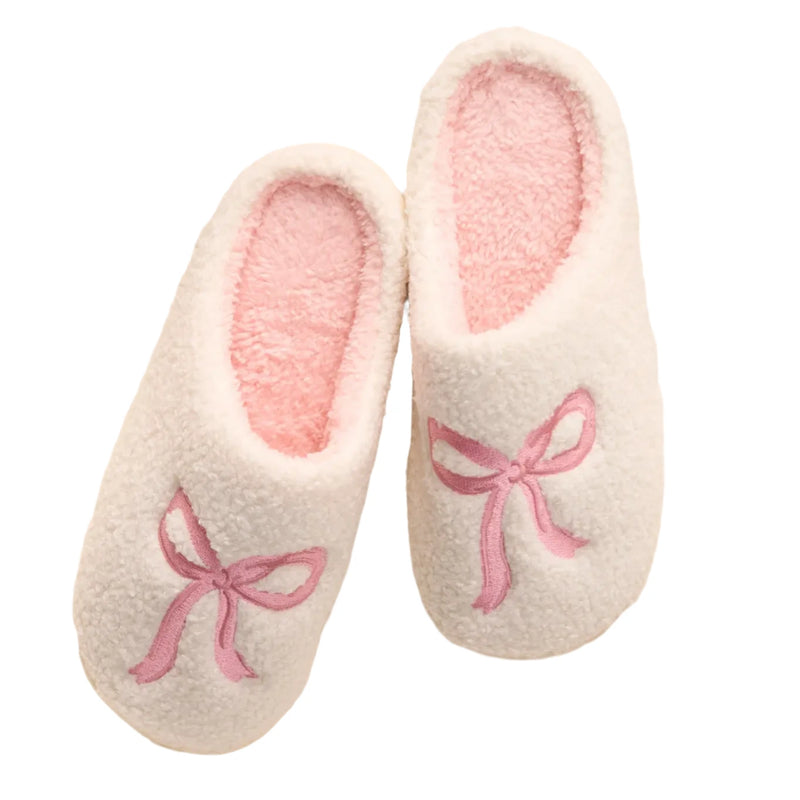 Light Pink Bow Slippers