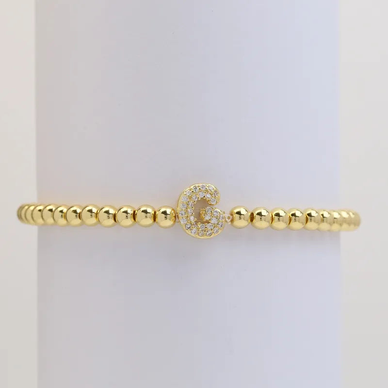 Pave Stretch Initial Bracelet